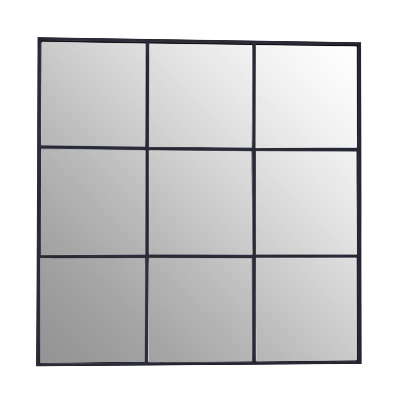 Bowdoin Metal Flat Wall Mirror, Black
