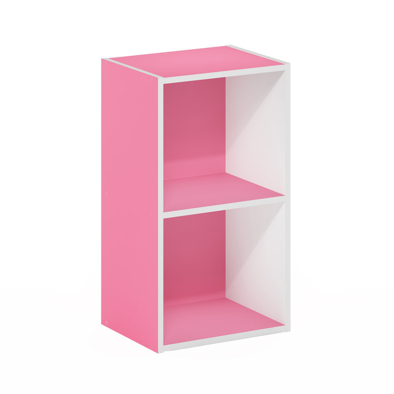 Bibliothèque standard Cannice, (2 tablettes) H 21,2 po x l 12 po x P 9,3 po, Rose/Blanc