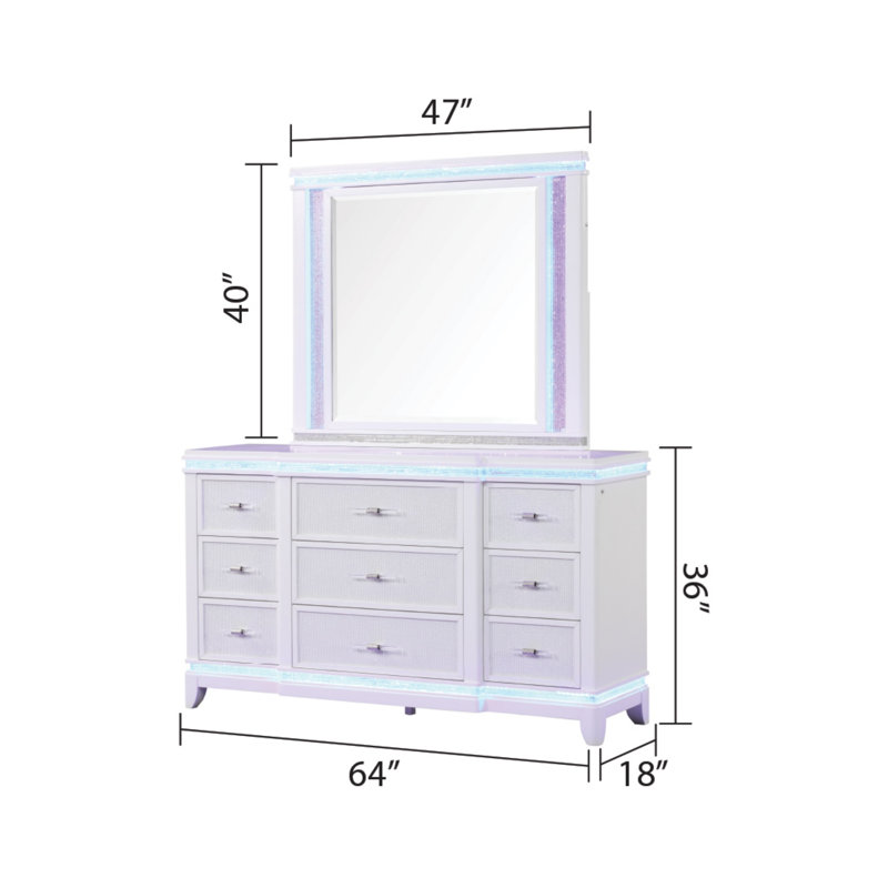 Miroir opium blanc laiteux (INCLUT SEULEMENT LE MIROIR)