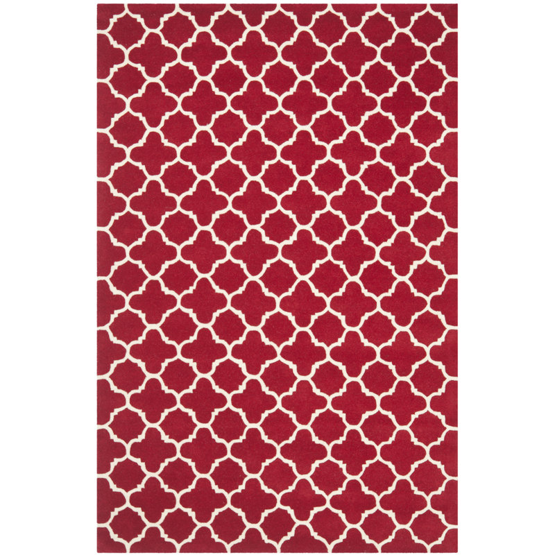 Carolene Hand Tufted Wool Geometric Rug, Rectangle 5' x 8'