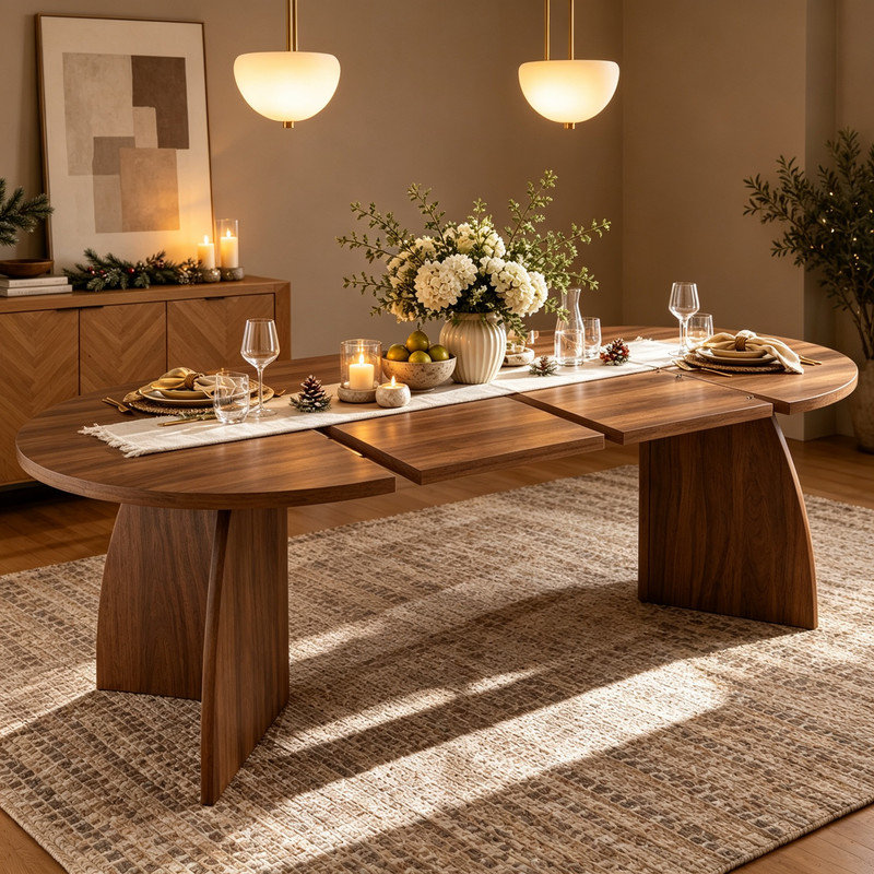 180.01 cm Extendable Dining Table, Walnut