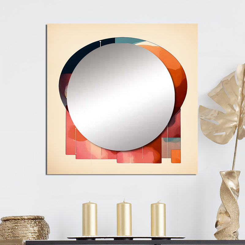 Garit - Miroir carré abstrait pour décoration murale, 23 po x 23 po