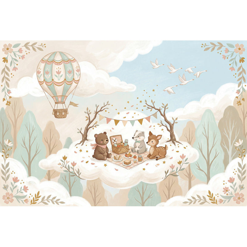 Décoration murale amovible en forme de montgolfière, Texturé non collé, 160 po x 108 po