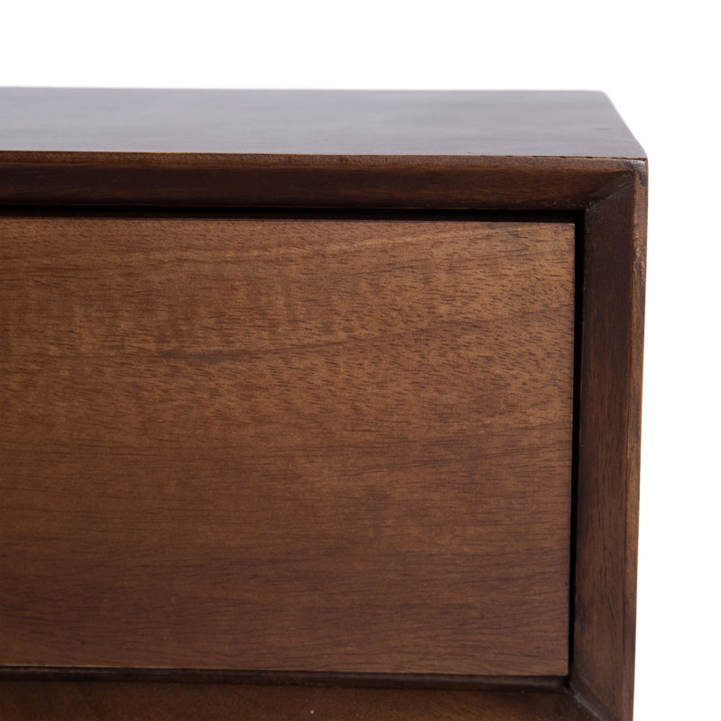 Floating Entryway Console Table, Dark Brown Wood