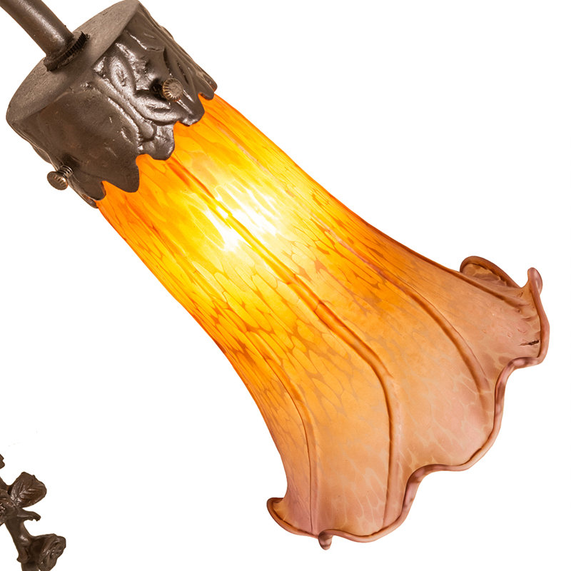 Meyda Tiffany & Stained Glass Table Lamp, Amber/Purple