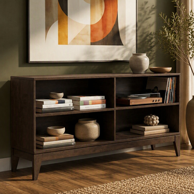 Harper 4-Shelf Low Bookcase