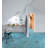 Teal Blue 3D Funky Effect Anti Slip Vinyl Flooring For LivingRoom, Kitchen, 2.5mm Thick Vinyl Sheet 200cm X 300cm