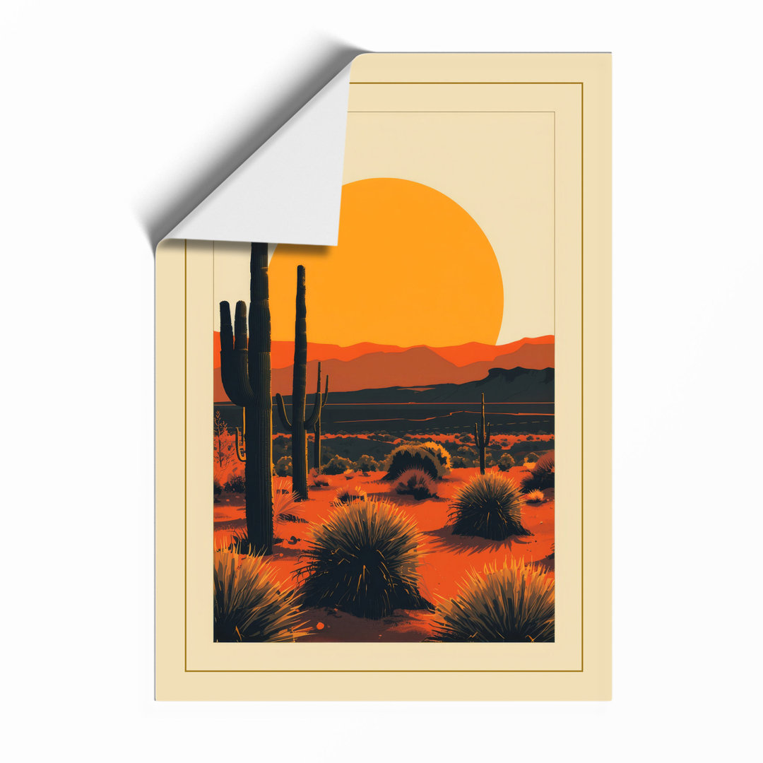 Desert at Sunset Rustic - Framed Print