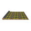 Tapis jaune/bleu/brun tissé à la machine-14101556