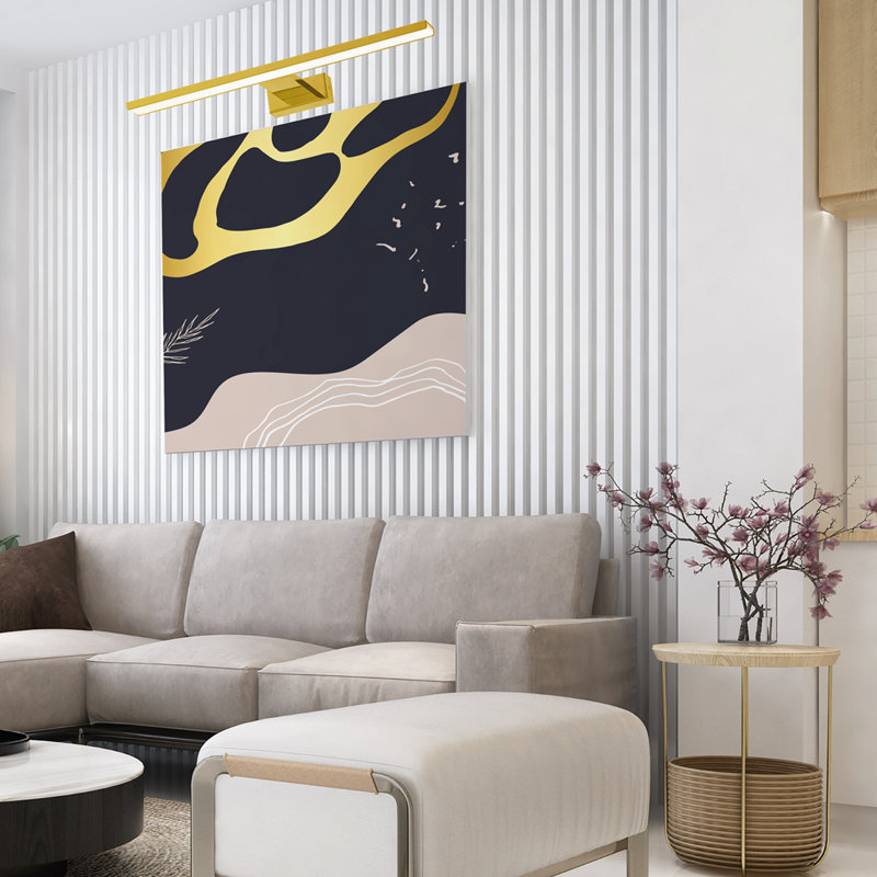 Pinto LED Wall Sconce, 4cm H x 50cm W x 14cm D, Gold