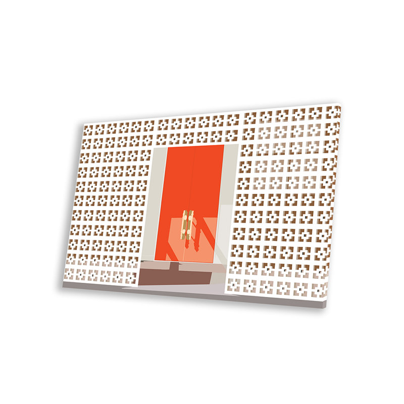 Porte d'entrée Mid-Century moderne par Jen Bucheli - impression sans cadre, H 16 po x l 24 po x P 0,25 po