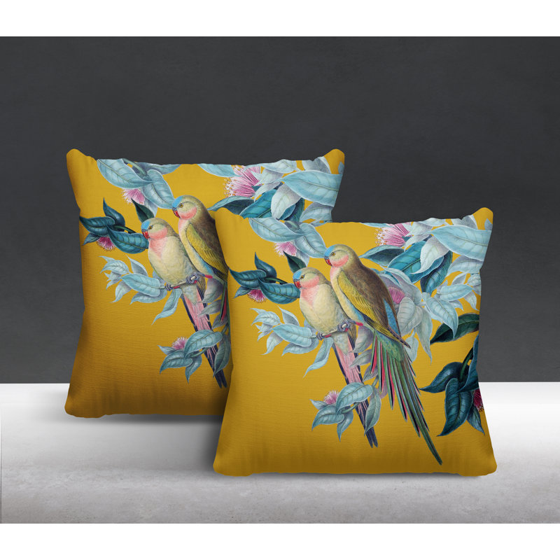 Housse et insert de coussin carré intérieur / extérieur Padmini, L 17 po x H 17 po, Jaune