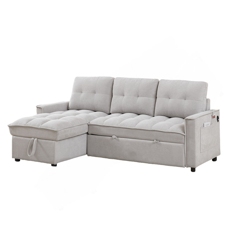 Canapé inclinable de 78,75 po, canapé-lit escamotable avec ports de chargement USB et Tape-C, canapé modulaire en forme de L avec rangement inclinable et rangement avec accoudoirs, canapé de salon confortable