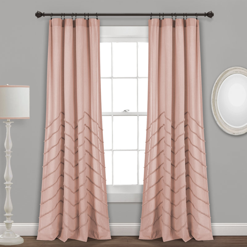 Paire de rideaux semi-transparents 100% coton, L 40 po x L 84 po, Bleu pastel