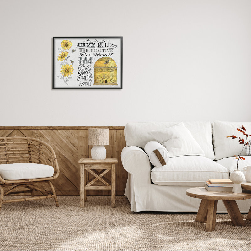 «Hive Rules», H 24 po x l 30 po x P 1,5 po, Giclée encadrée noir minuit