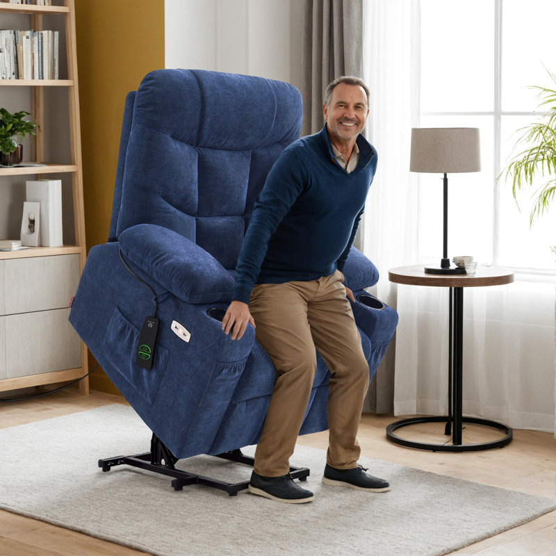 85.1cm Wide Lift Assist Standard Recliner, Navy 