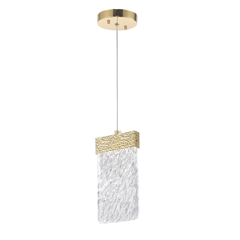 Luminaire suspendu moderne à DEL pour cuisine, salle à manger, entrée - DEL intégrée, aucune ampoule requise, Doré