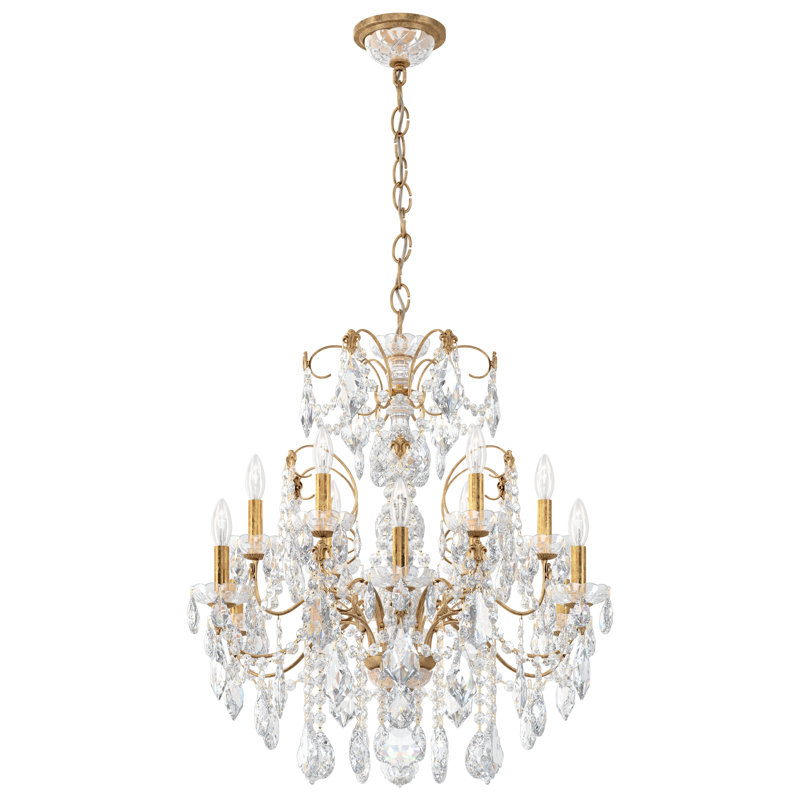 Century 12 - Light Glass Chandelier, French Gold