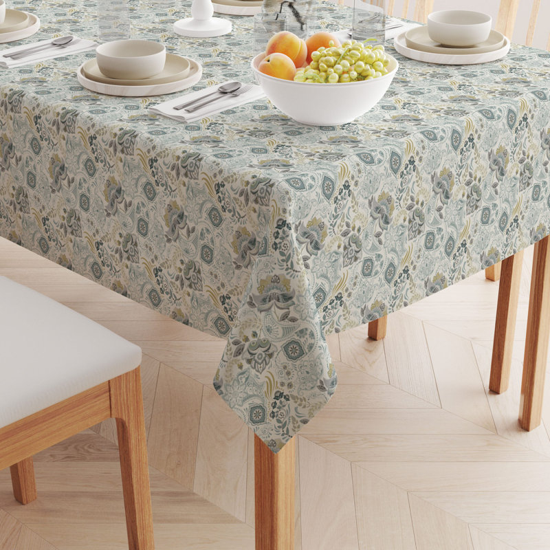 Rectangular Tablecloth, 100% Cotton, Floral 166, 104" x 60"
