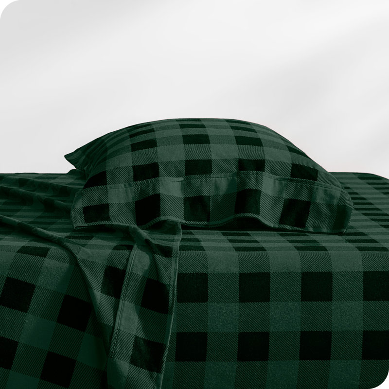 Flannel Plaid Sheet Set, Twin XL Sheet Set + 1 Fitted Sheet + 1 Pillowcase