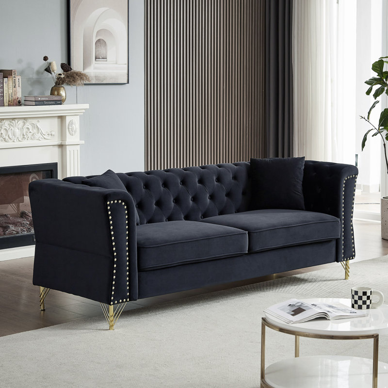Canapé Chesterfield de 81,8 po Modern, Black