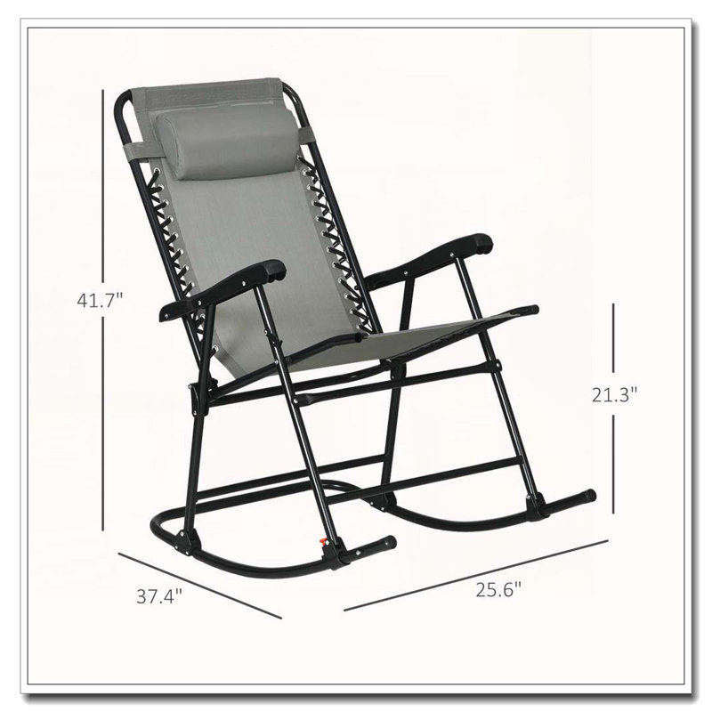 Ensemble de 2 chaises berçantes ergonomiques pliables pour l'extérieur Outsunny