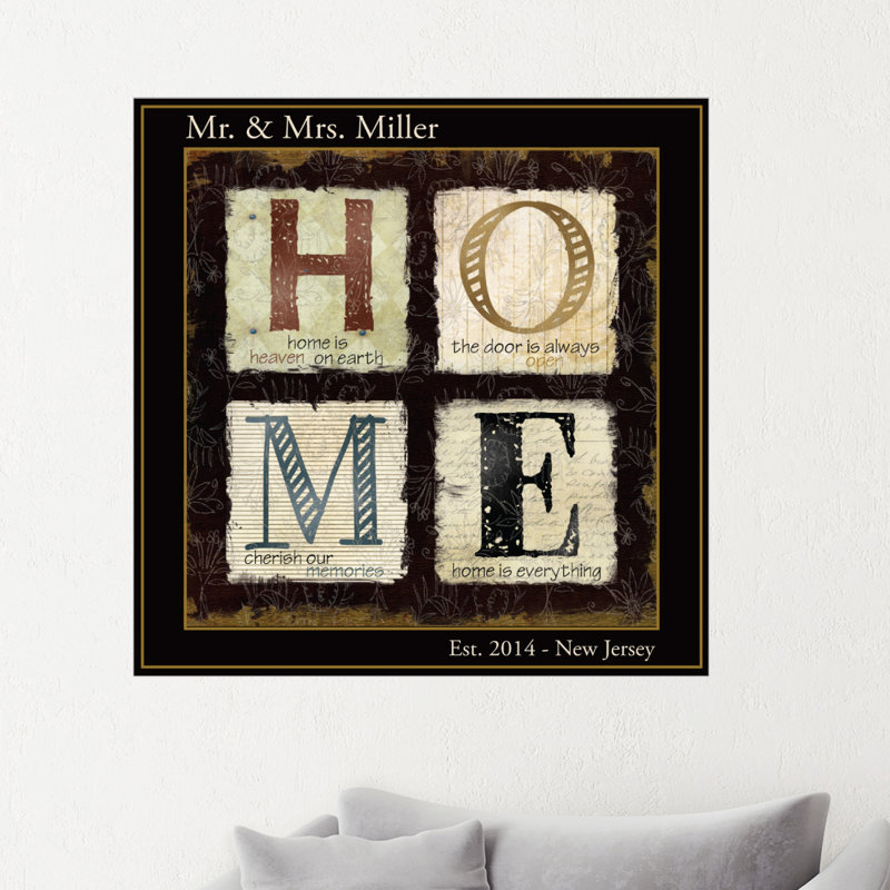 Décalcomanie murale personnalisée home home, H 20 po x l 20 po, Oui