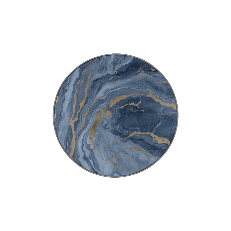 Machine Washable Grey Area Rug, Round 6'
