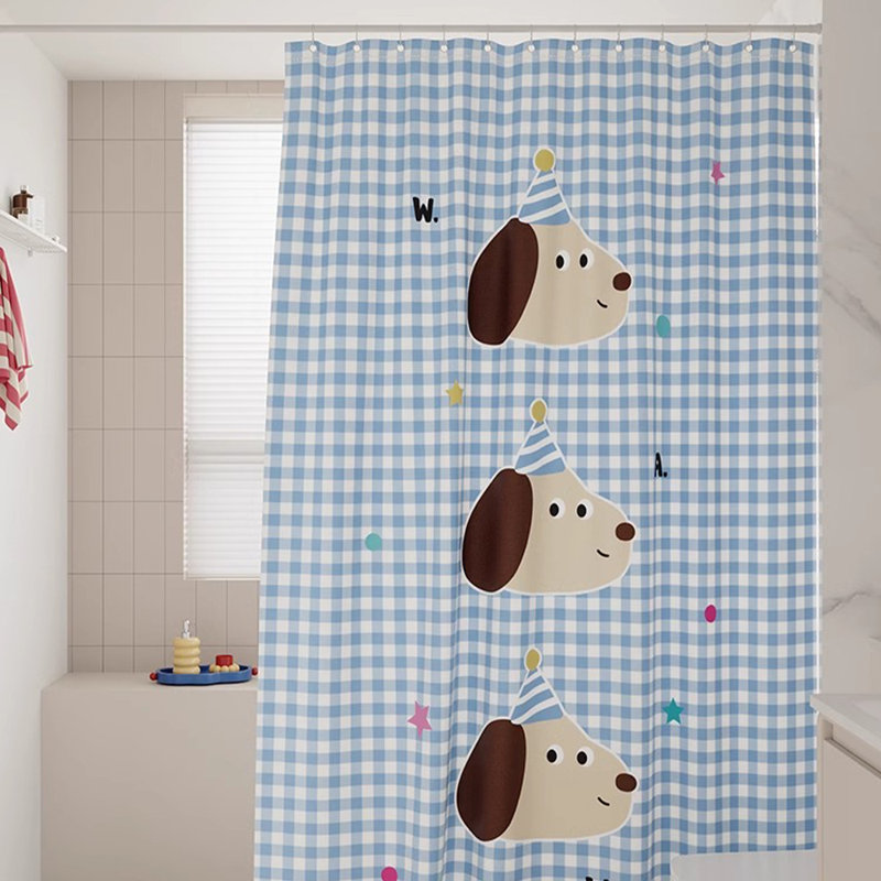 Rideau de douche en polyester avec crochets