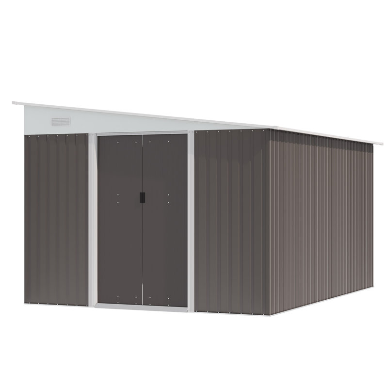 11 ft. W x 9 ft. D Galvanized Steel Storage Shed