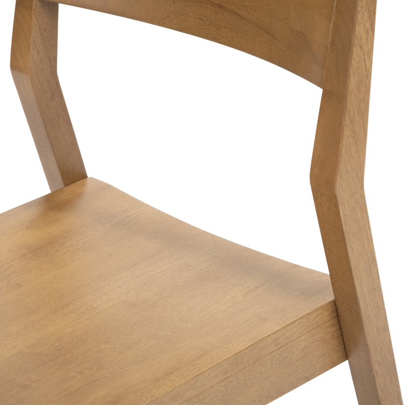 Chaise d'appoint à dossier bas en bois massif Linzy, Pacane
