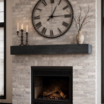 60" Farmhouse Fireplace Mantel 2026 Rustic Floating Shelf, Handcrafted Solid Hemlock Mantel For Wall Decor, Accent Display, Or Media Center