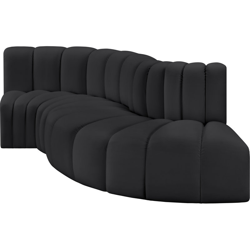 Canapé en cuir végétalien 104 po Isumi, Cuir végétalien noir