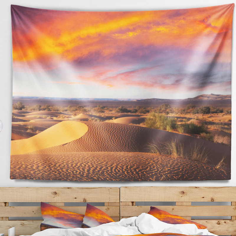 Paysage avec dunes du Sahara sous un ciel coloré, H 68 po x l 80 po