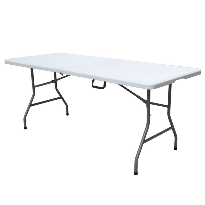 Table pliante rectangulaire en plastique 72 po, Blanc