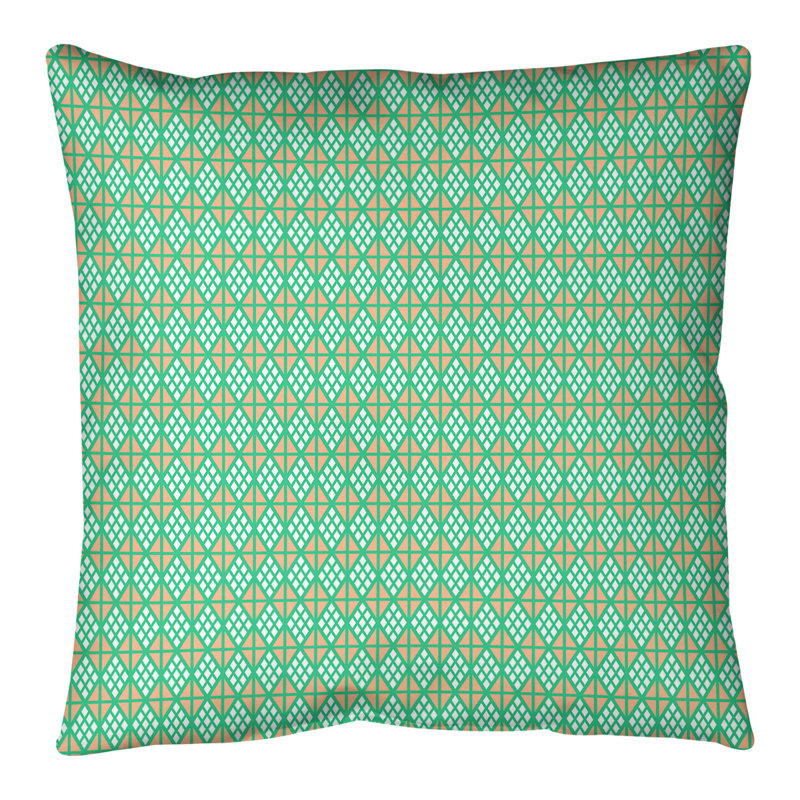 Coussin de sol Katelyn Elizabeth, 28 po x 28 po, Vert / orange
