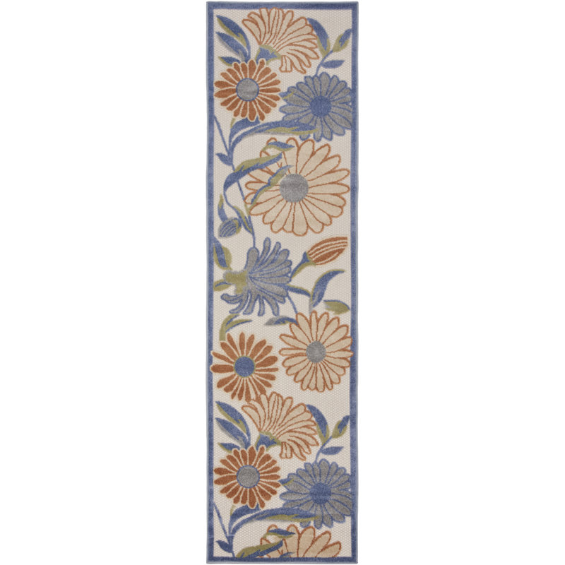Tapis intérieur / extérieur beige Isalia, Tapis de couloir 2 pi 3 po x 8 pi