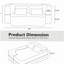 Grand canapé moderne blanc sur pied avec 4 coussins, canapé futon en tissu moelleux, matelas pliant en mousse haute densité pour le salon, les invités, la chambre à coucher, aucun assemblage requis