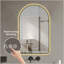Miroir arqué 28 po x 48 po à DEL pour salle de bain, affichage de l'heure et de la température, rétroéclairage, antibuée, à intensité variable, avec trois températures de couleur - miroir de meuble-lavabo moderne, parfait pour un évier, cadre noir