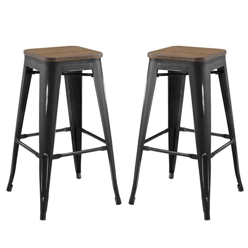 Tabouret de comptoir Promenade par Modway, Noir, Tabouret de bar (siège d'une hauteur de 30 po)