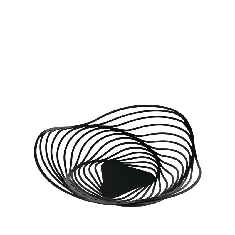 Alessi Trinity Stainless Steel Fruit Bowl, Black, 26 cm x 26 cm x 7 cm