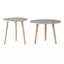 Tables d'appoint inspirées de la nature - 2 pièces, construction, plateaux en fleurs de cerisier peintes en blanc et bleu, pour salon, chambre à coucher, vestibule de 2, plateaux bleus, décor