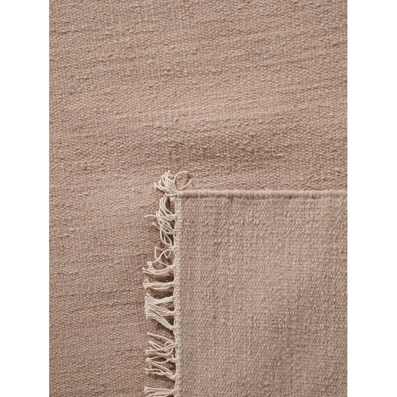 Tapis kilim en laine tissés à la main et à plat Alithea - 6 pi x 9 pi, couleur crème, motif uni uni, tapis faits à la main et à poils courts pour salon, chambre à coucher