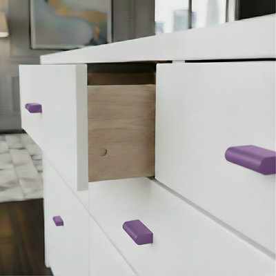 ROUS Hardware Aluminum Rectangle Cabinet & Drawer Knob, Mid-Century Modern, Royal (Purple)