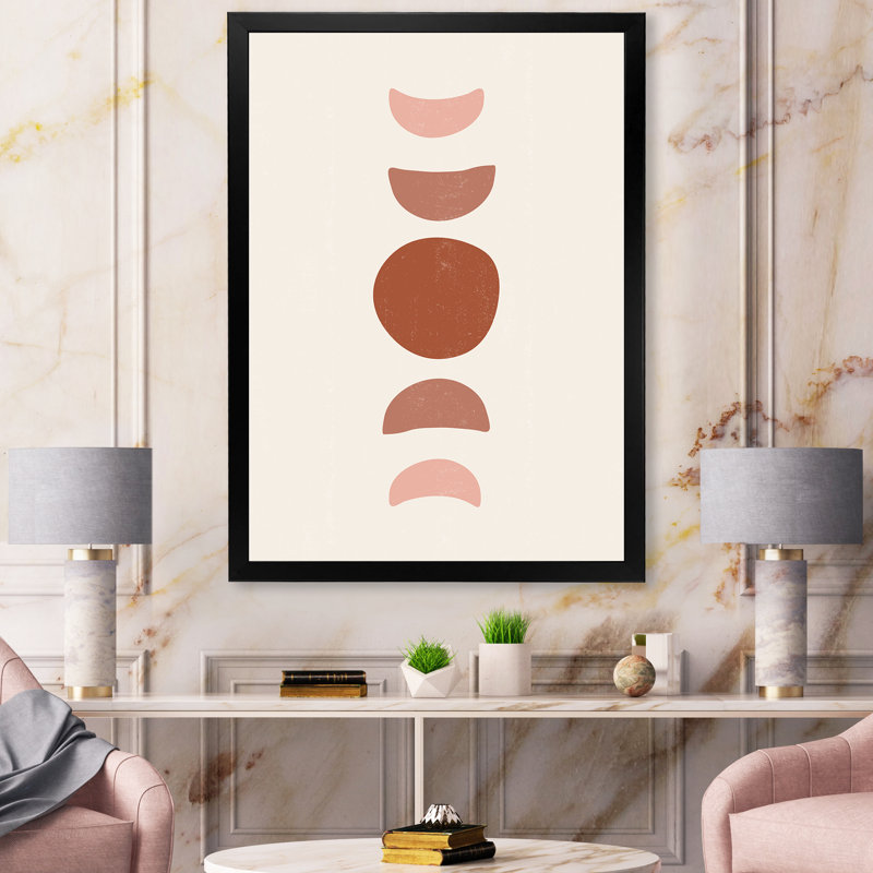 Minimal Moon Phases - impression sur toile, H 40 po x l 30 po x 1,5 po, Toile avec cadre noir