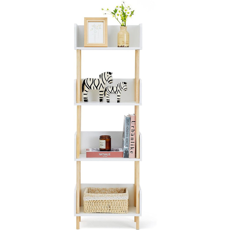 Bibliothèque ouverte blanche en bois, bibliothèque autoportante moderne avec ...
