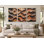 «Triptych Canvas Wall Art - Wavy Wood Grain Print», reproduction de peinture à 3 panneaux