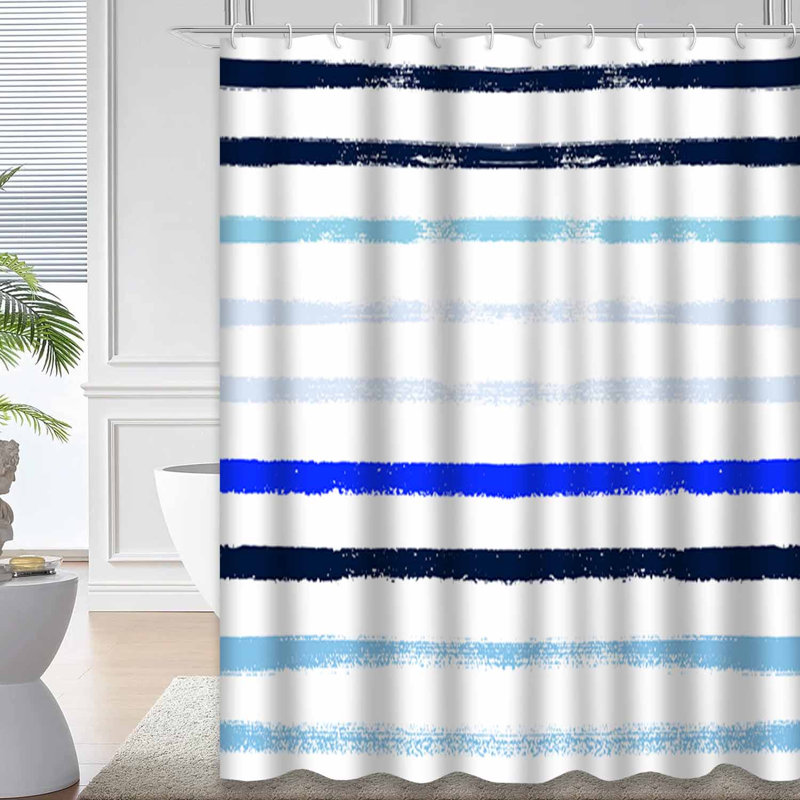 Rideau de douche Summer Sailor Stripes, L 72 po x l 84 po