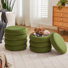 Pouf de rangement rond moderne Widman de 49,5 cm de large, recouvert de tissu, avec compartiment de rangement dissimulé