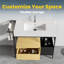 Meuble-lavabo de style industriel avec structure en métal-129463296